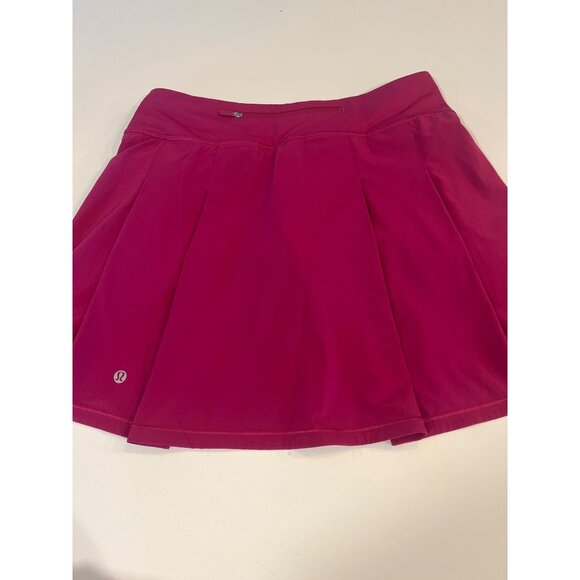 Lulu Lemon Pace Rival Mid Rise Skirt Magenta Sz 6 - Picture 6 of 12